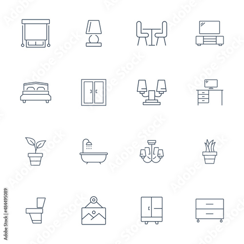 Home Room icons set . Home Room pack symbol vector elements for infographic web