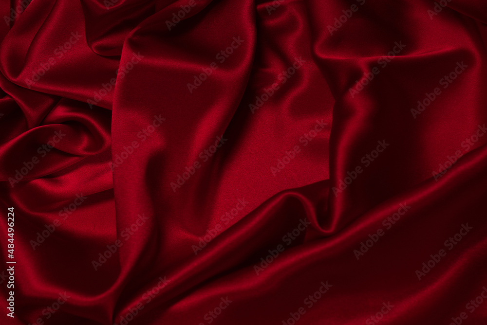 Obraz premium Rich and luxury red silk fabric texture background.
