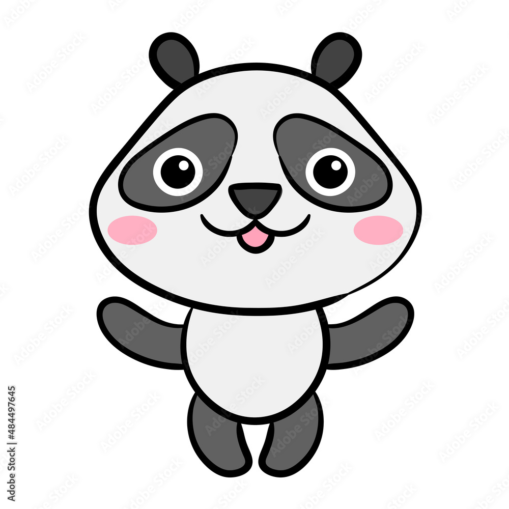 Cute panda cartoon icon. Vector illustration Chinese bear icons. Cartoon panda logo. Cute panda cartoon icon. Vector illustration Chinese bear icons. Cartoon panda logo.