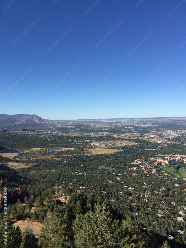 View of Colorado Springs from Will Rogers Shrine Cheyenne Mountain