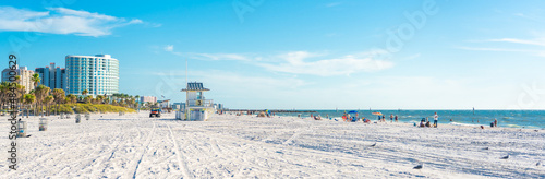 Slika na platnu Clearwater beach with beautiful white sand in Florida USA