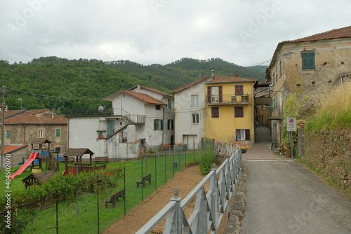 Il centro storico del comune di Pignone in provincia di La Spezia, Liguria, Italia.