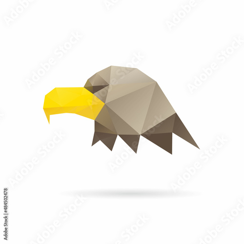 Eagle head triangle abstract isolated on a white backgrounds, vector illustration