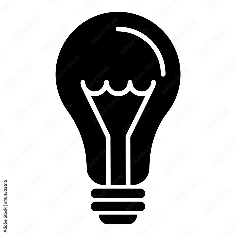 Lightbulb Flat Icon Isolated On White Background Lightbulb Flat Icon Isolated On White Background