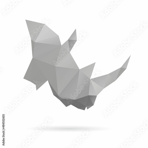 Rhinoceros head abstract isolated on a white backgrounds, vector illustration 