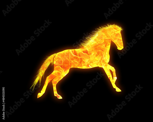 Horse Animal fires Flames Icon Logo Symbol illustration © SunFrot