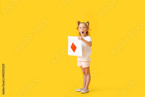 Adorable little girl with e...