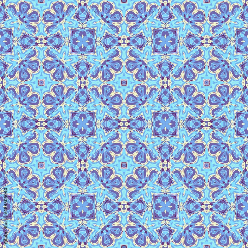 Seamless ornamental decorative pattern. Mosaic art texture.