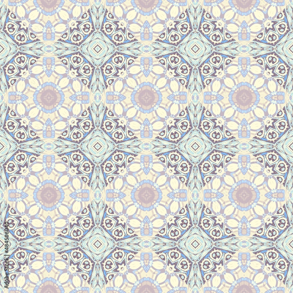 Seamless ornamental decorative pattern. Mosaic art texture.