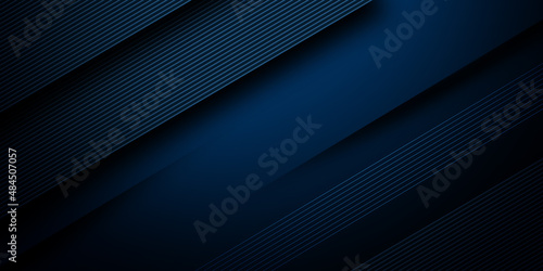 3D Dark blue abstract background with diagonal lines