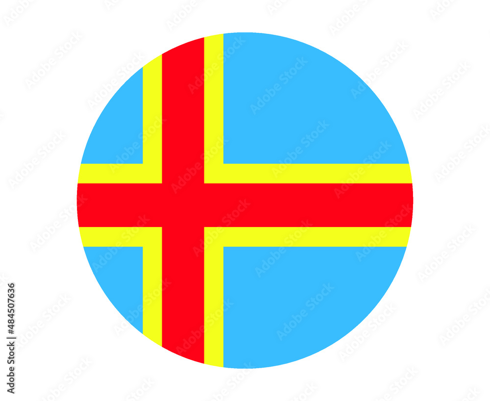 Aland Flag National Europe Emblem Icon Vector Illustration Abstract Design Element Aland Flag National Europe Emblem Icon Vector Illustration Abstract Design Element