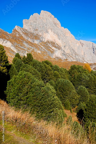 Autumn alpine landscape of Odle Group in the Dolomites, Italy, Europe
 photo