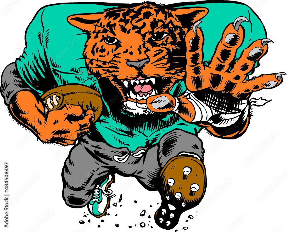 Jaguar Mascot Runner Vector Illustration