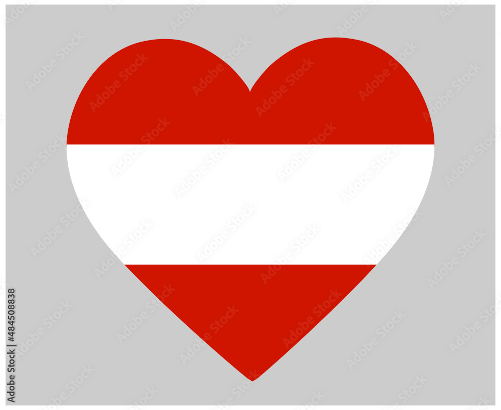 Austria Flag National Europe Emblem Heart Icon Vector Illustration Abstract Design Element Austria Flag National Europe Emblem Heart Icon Vector Illustration Abstract Design Element