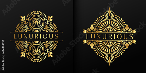Luxury mandala Style Elegant Luxurious Floral Golden Logo Design Template  (ID: 484509033)