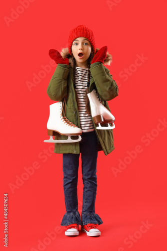 Surprised little girl with ...