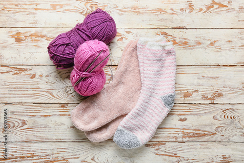 Warm socks, knitting yarn a...