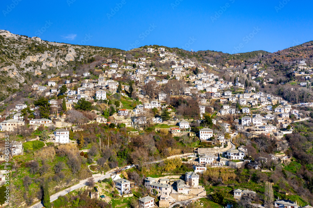 Traditional greek village of Makrinitsa on Pelion mountain in central Greece. 