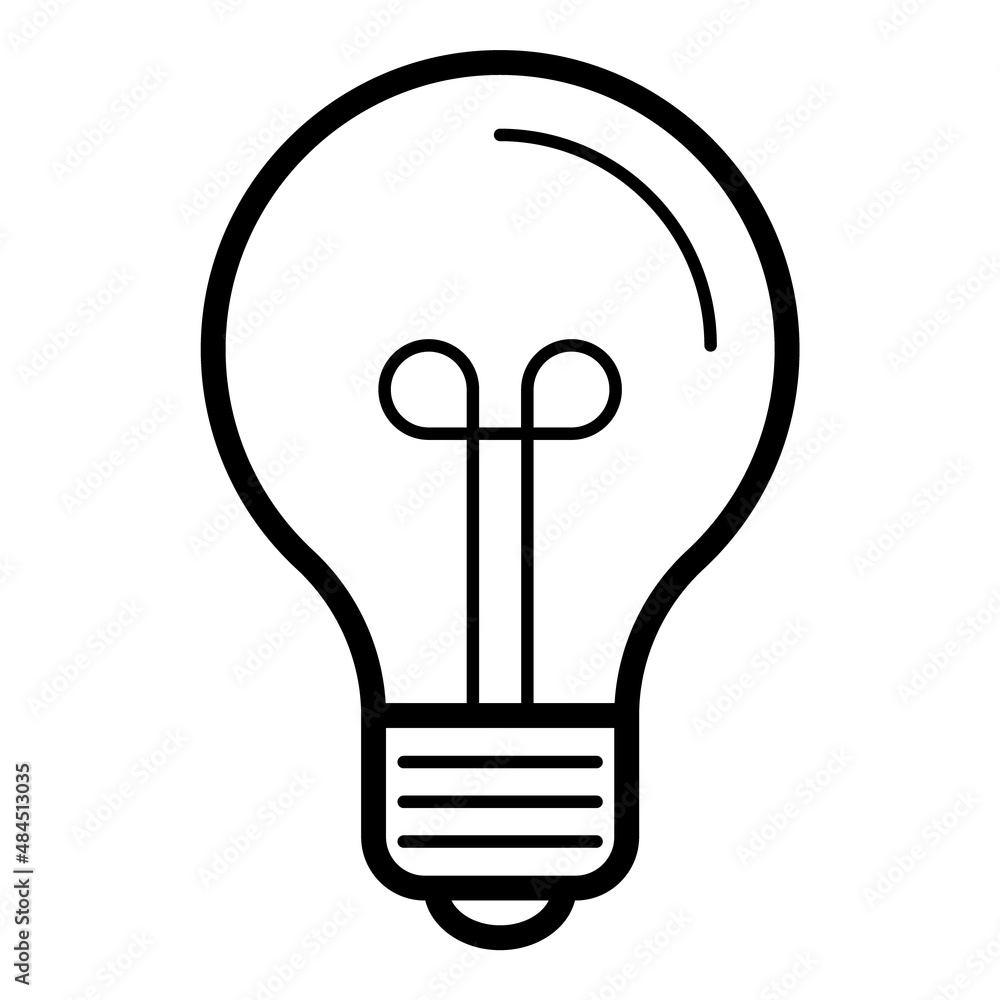 Lightbulb Flat Icon Isolated On White Background Lightbulb Flat Icon Isolated On White Background