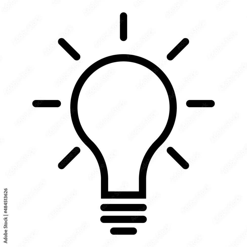 Lightbulb Flat Icon Isolated On White Background