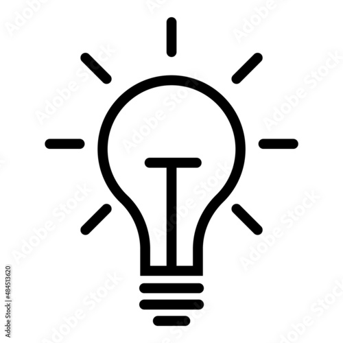 Lightbulb Flat Icon Isolated On White Background