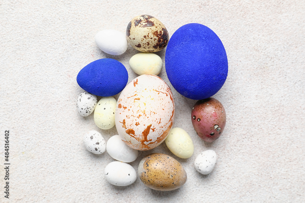 Different Easter eggs on light background Different Easter eggs on light background