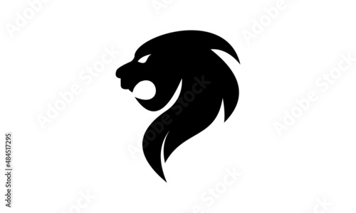 lion head silhouette vector logo