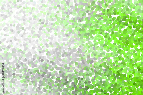 Divided into green and grey pointillism abstraction