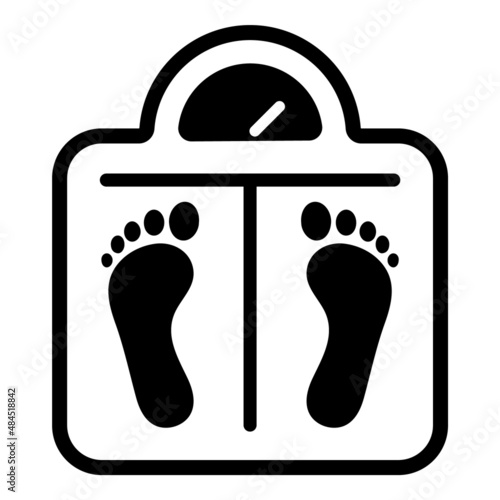 Body Scales Flat Icon Isolated On White Background