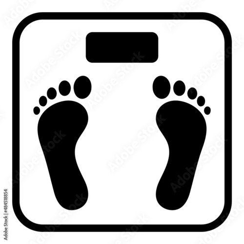 Body Scales Flat Icon Isolated On White Background