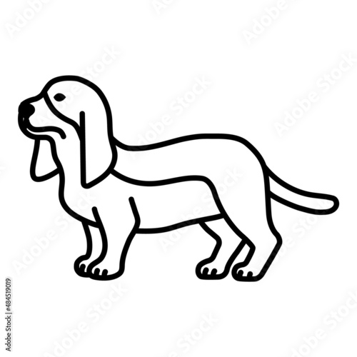 Dachshund Dog Flat Icon Isolated On White Background