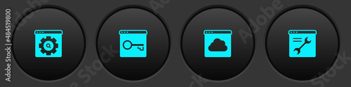 Set Browser setting, Secure your site with HTTPS, SSL, Cloud technology data transfer and icon. Vector