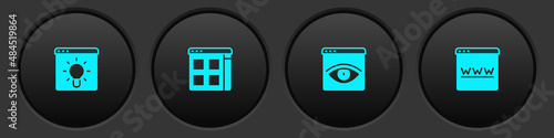Set Browser window, files, incognito and icon. Vector