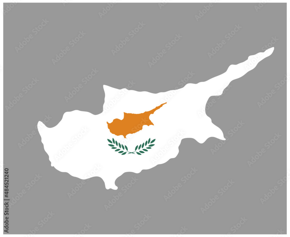 Cyprus Flag National Europe Emblem Map Icon Vector Illustration Abstract Design Element