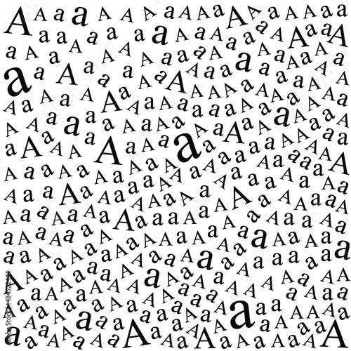 Vector Pattern With Big And Small Letter A Illustration On White Background