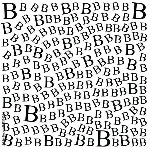 Vector Pattern With Letter Big B On White Background