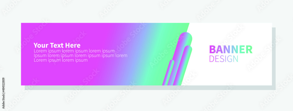 Fototapeta premium Templates of gradient vector horizontal web banners. Minimalist design.