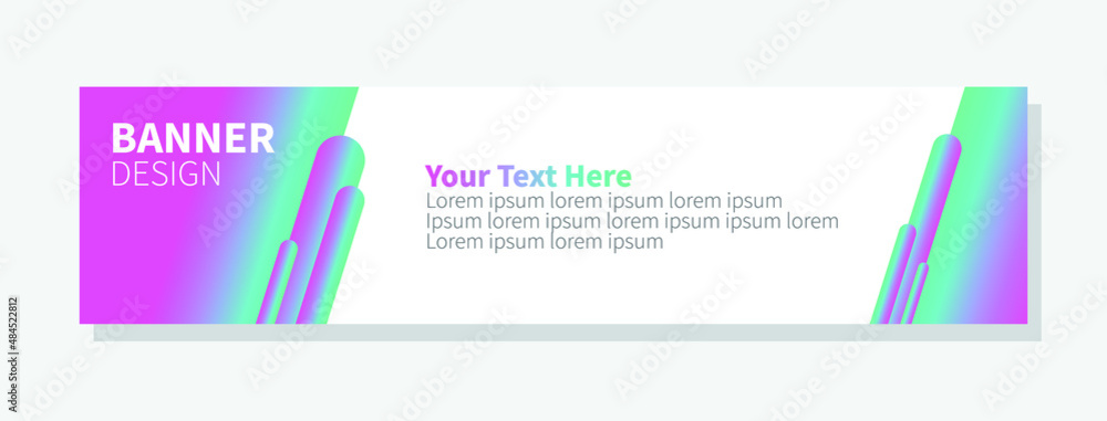 Naklejka premium Templates of gradient vector horizontal web banners. Minimalist design.