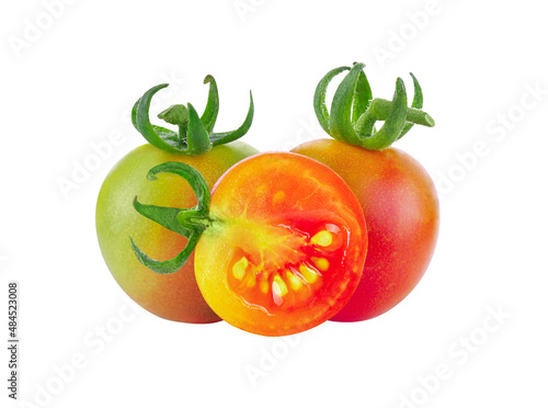 cherry tomatoes isolated on white background full depth of field