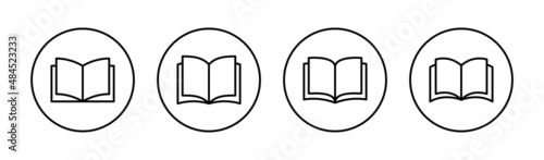 Book icons set. open book sign and symbol. ebook icon