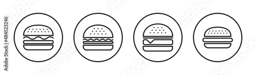 Burger icons set. burger sign and symbol. hamburger