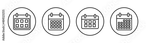 Calendar icons set. Calender sign and symbol. Schedule icon symbol