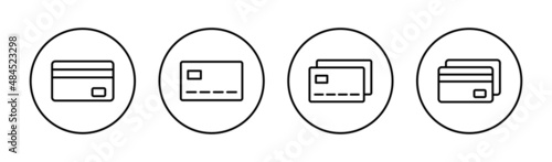 Credit card icons set. Credit card payment sign and symbol