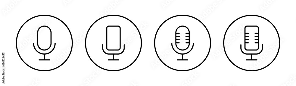 Microphone icons set. karaoke sign and symbol Microphone icons set. karaoke sign and symbol