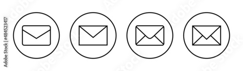 Mail icons set. email sign and symbol. E-mail icon. Envelope icon