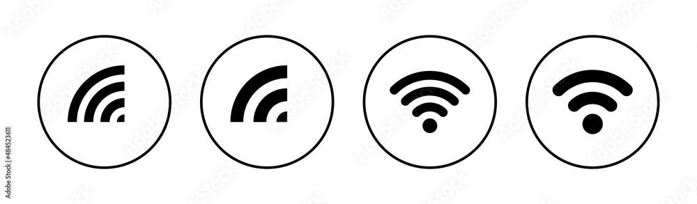 Wifi icons set. signal sign and symbol. Wireless  icon