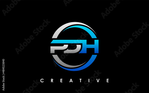PDH Letter Initial Logo Design Template Vector Illustration