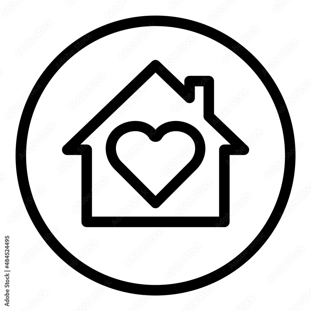 Home Love Flat Icon Isolated On White Background