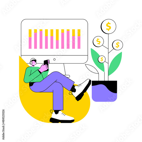 Passive income abstract concept vector illustration. Rental activity income, upfront investment, accelerate your financial goals, savings accounts, pay off debt, cash flow abstract metaphor.