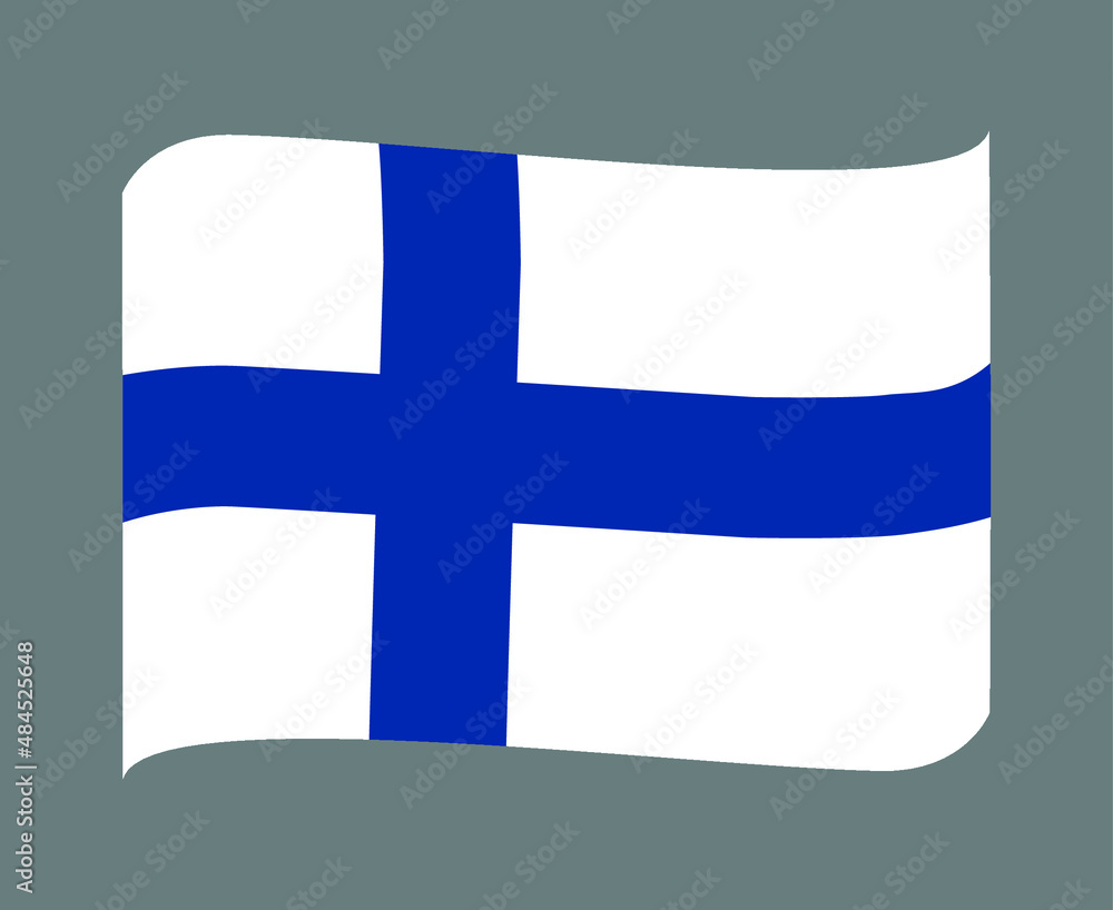 Obraz premium Finland Flag National Europe Emblem Ribbon Icon Vector Illustration Abstract Design Element
